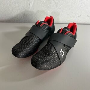 Peloton Black and Red Athletic Cycling Shoes